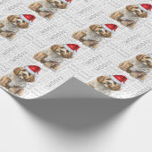 Papier Cadeau Chien de Noël Père Noël Cockapoo (Coin)