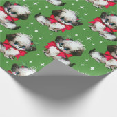 Papier Cadeau Chien de Noël rétro mignon du milieu du siècle (Coin)