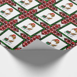 Papier Cadeau Chien de Noël Santa Hat Shetland Sheepdog (sable)
