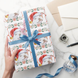 Papier Cadeau Chien de Noël Staffordshire Bull Terrier