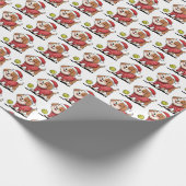 Papier Cadeau Chien de Pickleball mignon portant un pull de Noël (Coin)