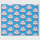 Papier Cadeau Chien De Piscine En Palmes (Plat)