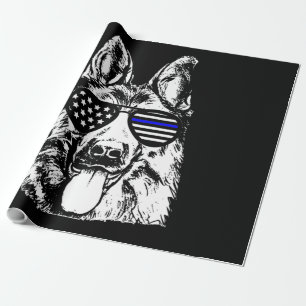Papier Cadeau Chien de police berger allemand policier