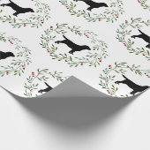 Papier Cadeau Chien de récupération de couronnes de Noël du Labr (Coin)