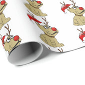 Papier Cadeau Chien de Renne Noël (Coin rond)
