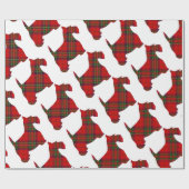 Papier Cadeau Chien de Scottie de plaid (Plat)