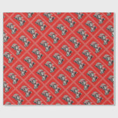 Papier Cadeau chien de Scottie des années 1950 en rouge (Plat)