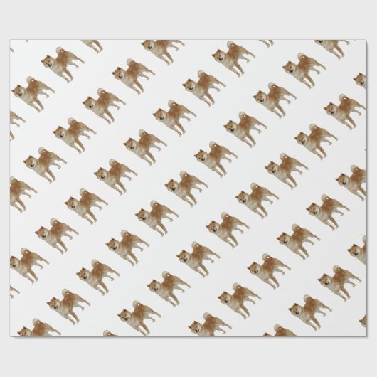 Papier Cadeau Chien de Shiba Inu (Plat)