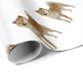 Papier Cadeau Chien de Shiba Inu (Coin rond)