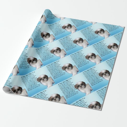Papier Cadeau Chien de Shih Tzu - poème de Nan (Déroulé)