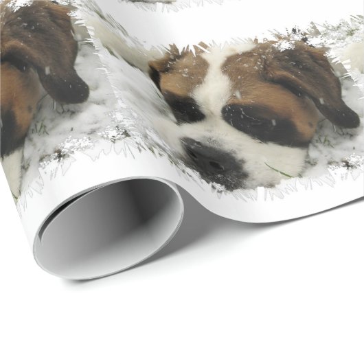 Papier Cadeau Chien de St Bernard (Coin rond)