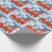 Papier Cadeau Chien de taureau anglais dans la livraison de Noël (Coin)