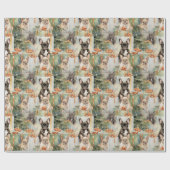 Papier Cadeau Chien de taureau français de Festive Cheer (Plat)