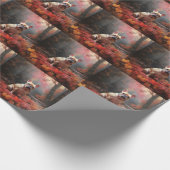 Papier Cadeau Chien de taureau français en automne Leaves automn (Coin)