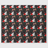 Papier Cadeau Chien de taureau français en Motif Casquette à Pèr (Plat)