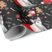 Papier Cadeau Chien de taureau français en Motif Casquette à Pèr (Coin rond)