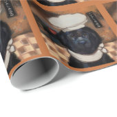 Papier Cadeau Chien de Terre-Neuve (Coin rond)