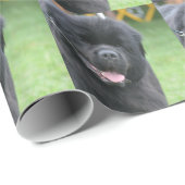Papier Cadeau Chien de Terre-Neuve (Coin rond)