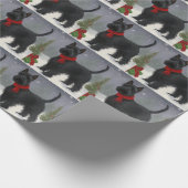 Papier Cadeau Chien de Terrier écossais en Noël de neige (Coin)