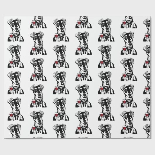 Papier Cadeau chien de vin (Plat)