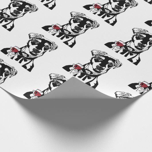 Papier Cadeau chien de vin (Coin)