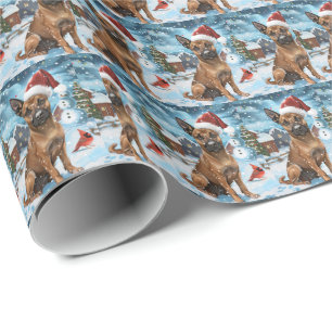 Papier Cadeau Chien d'hiver belge Malinoi Wonderland Noël