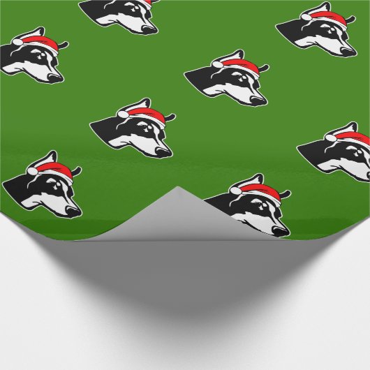 Papier Cadeau Chien Doberman avec chapeau de Noël (Coin)