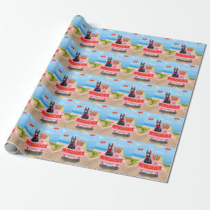 Papier Cadeau Chien Doberman Saint-Valentin Camion Cœurs