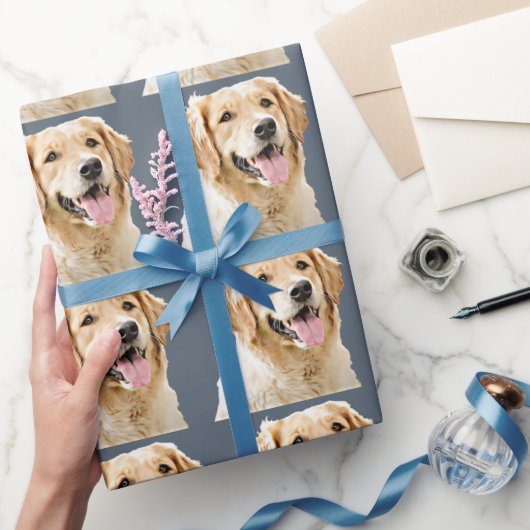 Papier Cadeau Chien d'or retriever personnalisé Chien dessiné pe (Cadeaux)