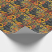 Papier Cadeau Chien écossais Terrier Moisson d'automne Thanksgiv (Coin)