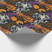 Papier Cadeau Chien éffrayant Dalmatien Halloween sorcière et Ci (Coin)