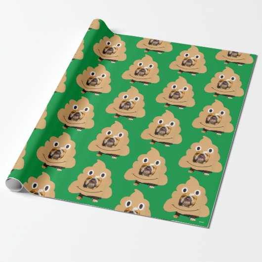 Papier Cadeau Chien en en costume Emoji de la pop (Déroulé)