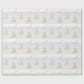 Papier Cadeau Chien et Chat de Surf Mignon (Plat)