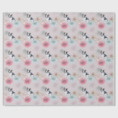 Papier Cadeau Chien et fleurs (Plat)