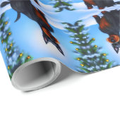 Papier Cadeau Chien Festif écossais Terrier (Coin rond)
