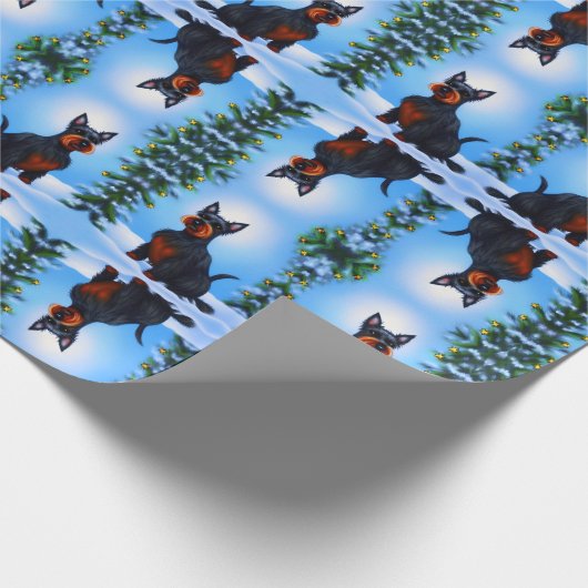 Papier Cadeau Chien Festif écossais Terrier (Coin)