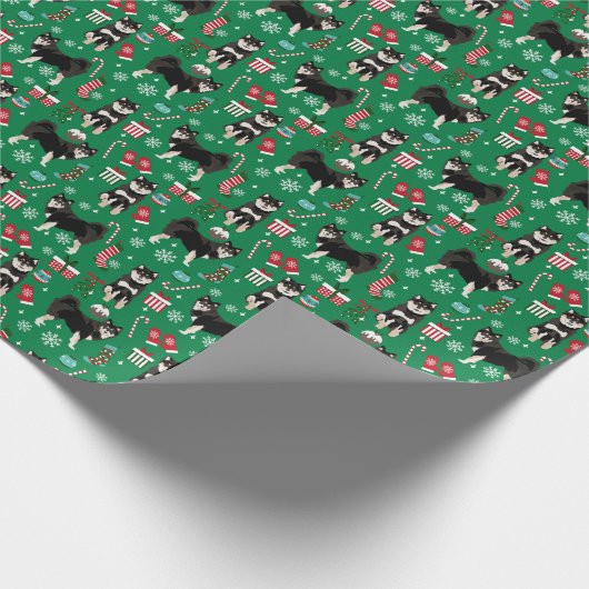 Papier Cadeau Chien finlandais de noël de Lapphund (Coin)