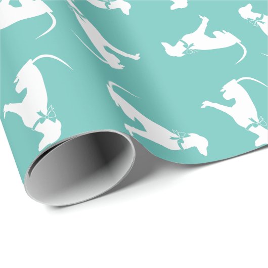 Papier Cadeau Chien Greyhound Chig Puppy (Coin rond)