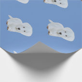 Papier Cadeau Chien heureux de blanc de chiot de bébé mignon (Coin)