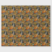 Papier Cadeau Chien japonais Chin Automne Moisson Thankesgiving (Plat)