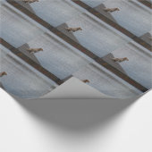 Papier Cadeau Chien jaune sur quai (Coin)