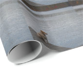 Papier Cadeau Chien jaune sur quai (Coin rond)