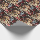 Papier Cadeau Chien Labrador Fête de Noël (Coin)