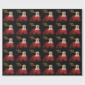 Papier Cadeau Chien Labrador jaune Noël (Plat)