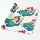 Papier Cadeau Chien Malade Dans Le Lit (Déroulé)