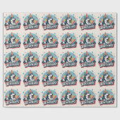 Papier Cadeau Chien malamué de l'Alaska coloré (Plat)