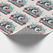 Papier Cadeau Chien malamué de l'Alaska coloré (Coin)