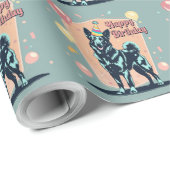 Papier Cadeau Chien Malinois Belge Coloré (Coin rond)