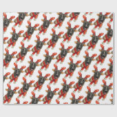 Papier Cadeau Chien malinois de Noël (Plat)