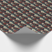 Papier Cadeau Chien Maltais Avec Cheminée Cadeaux De Noël (Coin)